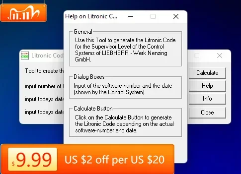 

Калькулятор кода TruckEPC Liebherr Liccon 1 и 2 дня для уровня службы 1, 2, 3