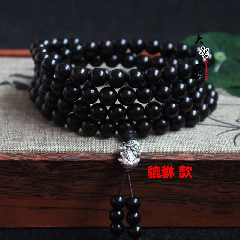 

Factory direct sales Ebony Beads Bracelet with Bracelet Golden Toad Accessories Purple sandalwood108Buddha Beads