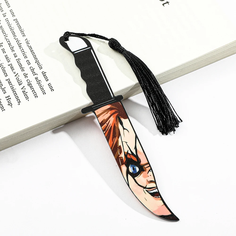 Anime Horror Killer Bookmarks Fruit Knife Series Bookmarks Acrylic for Book Lovers Gifts for Fans Reading Markers