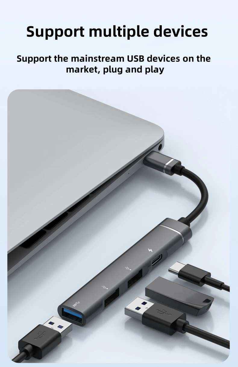 5 Port USB HUB Multi Splitter USB C Hub USB 3.0 Type C Splitter OTG Expander USB Multi Splitter USB HUB For PC Laptop USB 3.0