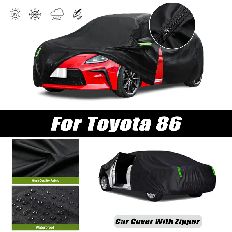 For Toyota 86 Car Covers Outdoor Waterproof Sun Rain Snow Protection UV Car Zipper Design Car Cover Accessories