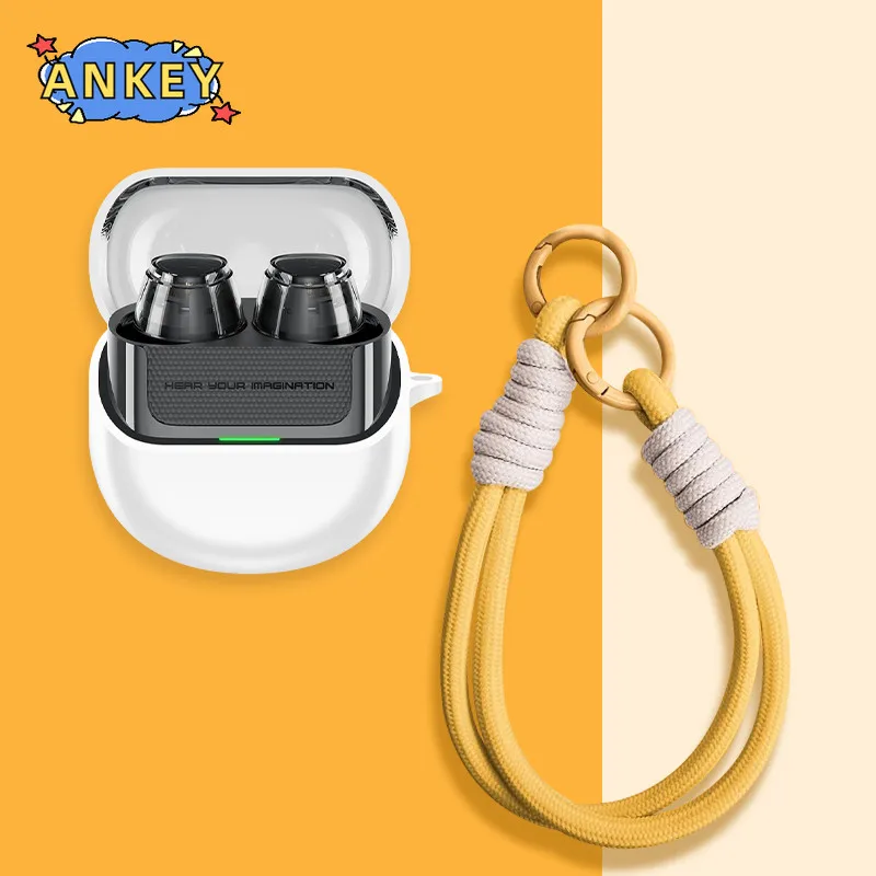 for SoundPEATS Clear Dot Case Protective Shell with Nylon Lanyard Soft Cover