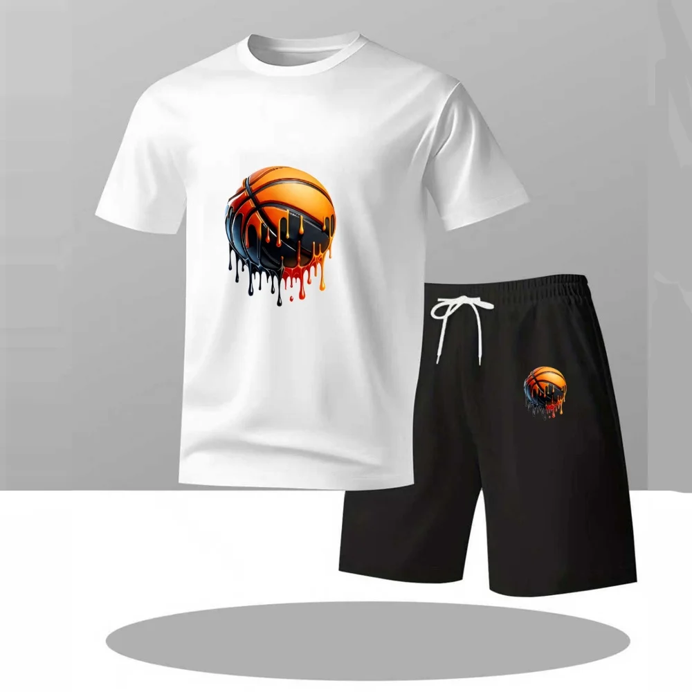 2pcs Men's Casual Suit with TRAINING, Quick Dry Short T-Shirt Shorts Set, Summer Tracksuit, 3 Colors Available, for Daily Wear