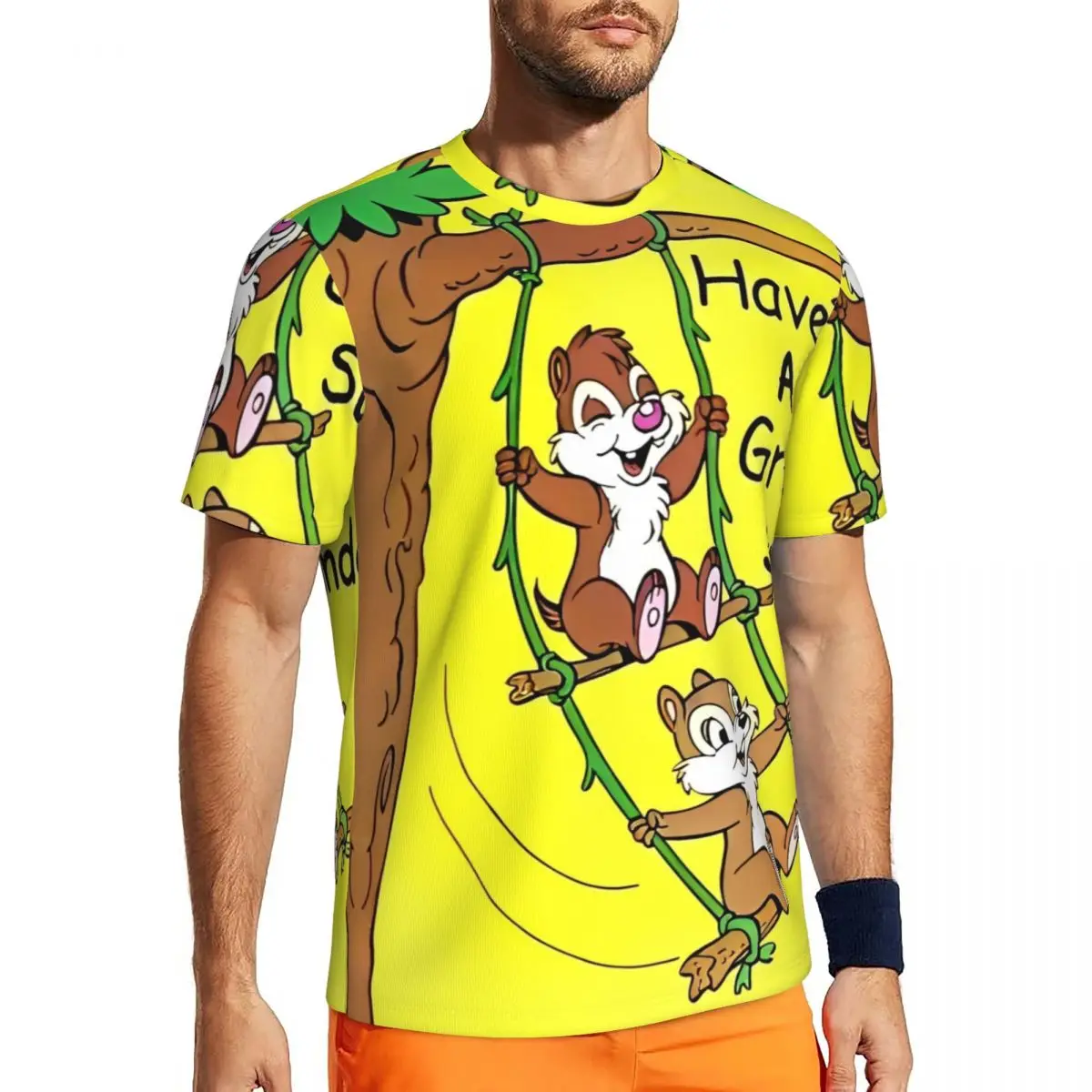 

Running T Shirt For Men Chip And Dale Cartoon T-Shirts Harajuku Summer Tees O Neck Y2K Retro Design Tops Plus Size 3XL
