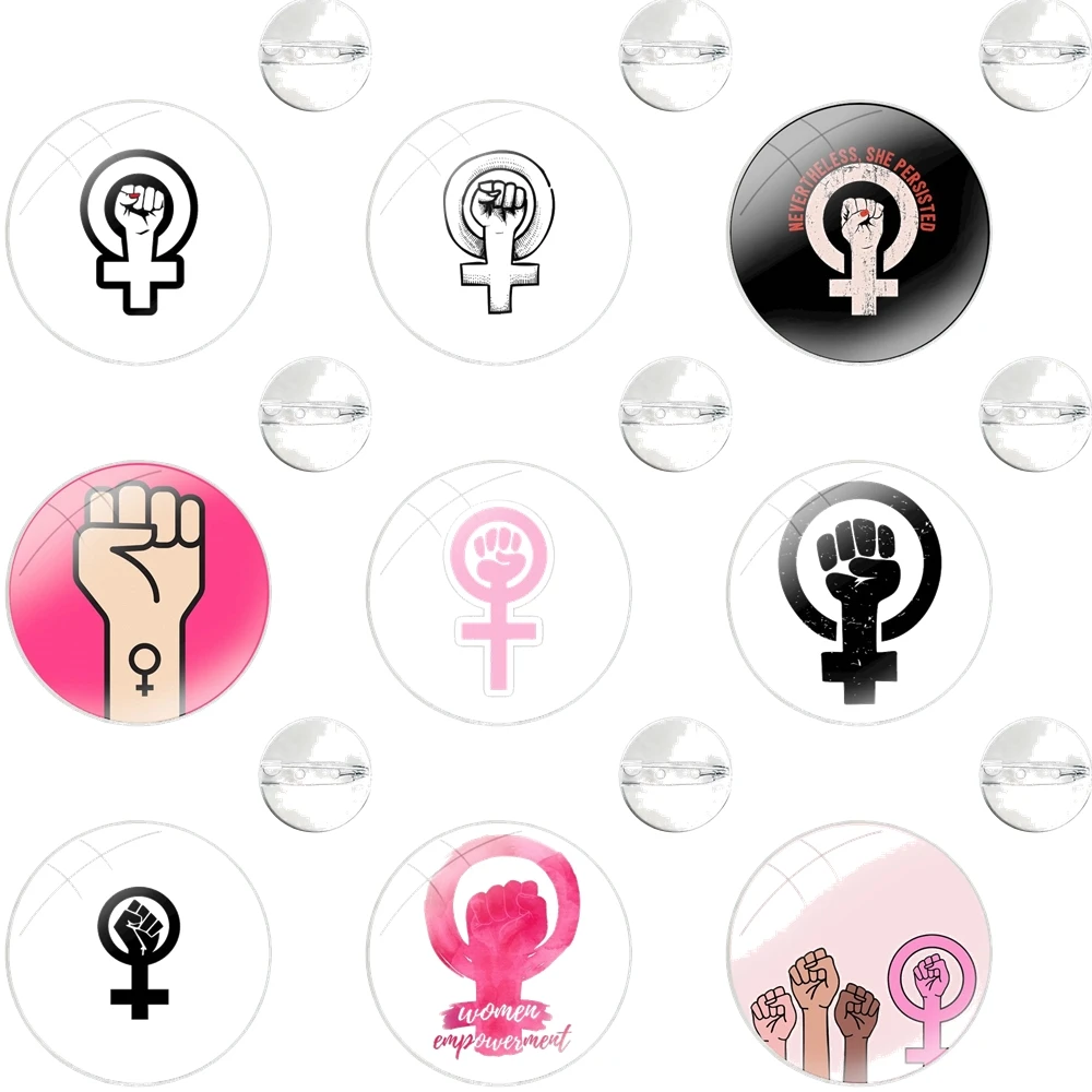 Feminist Fist Pins Badge Metal Brooches For Clothes Backpack Decoration gift