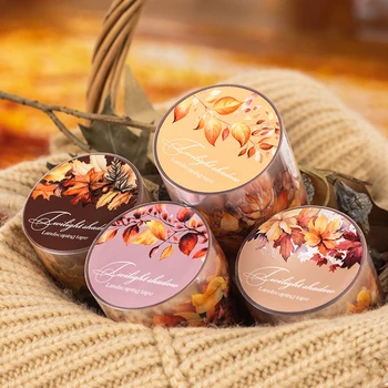 Pan papier, 4 style, 200 cm/rolka, taśma PET o tematyce jesiennej gałęzi i liści, pamiętnik, księga gości, etui na telefon, kolaż taśma samoprzylepna