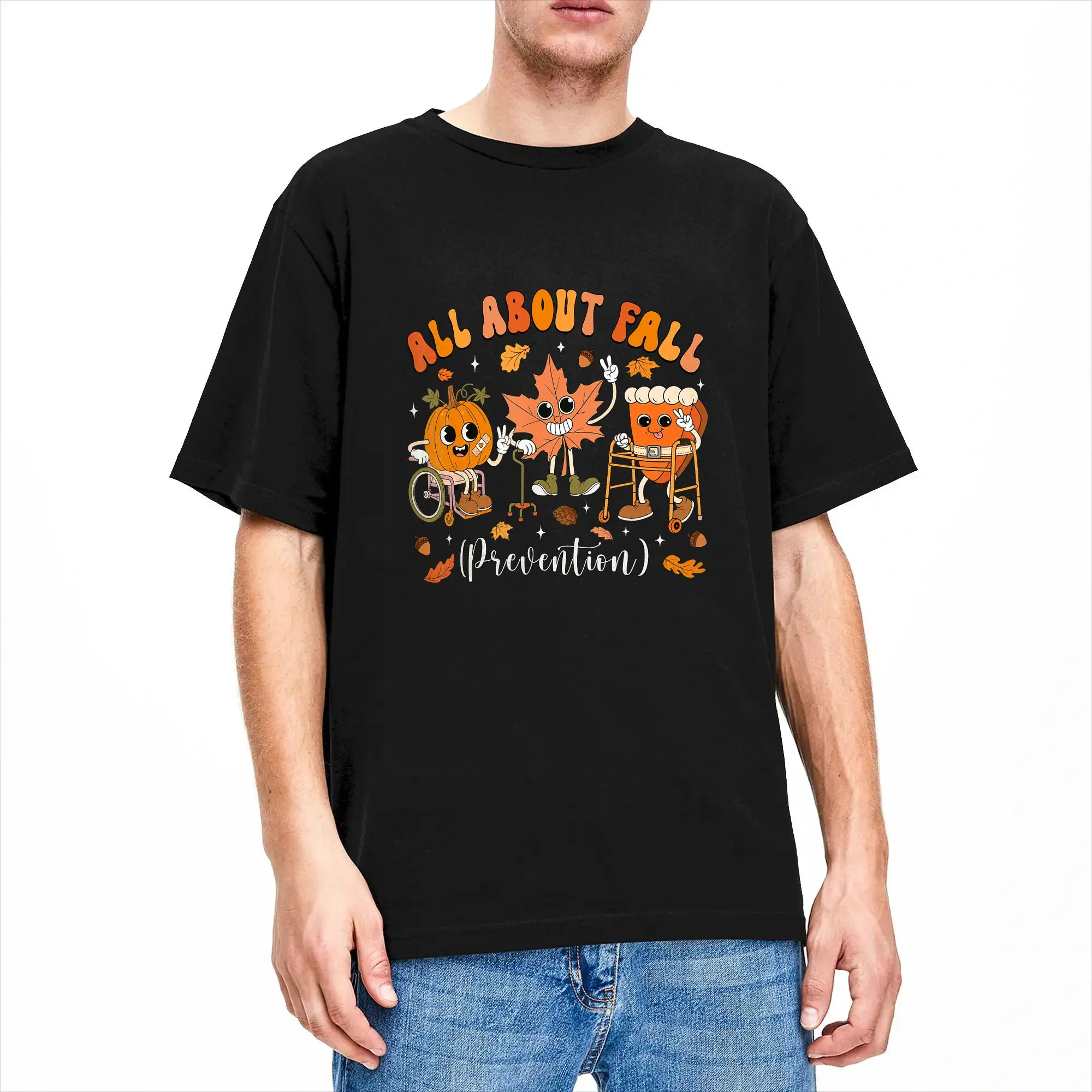 Nurse All About Fall Prevention Fall T Shirt for Men Cotton Novelty T-Shirts Crewneck  Tee Shirt Short Sleeve Clothing Adult