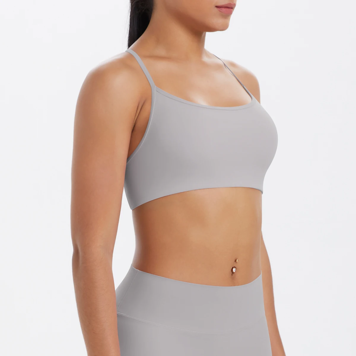 Tanktop für Damen, Yoga-BH, Yoga-Unterwäsche mit Brustpolster, einfarbig, schöner Rücken, Kreuz-BH, stoßfestes Workout-Top für Fitness und Laufen. – Detail 20
