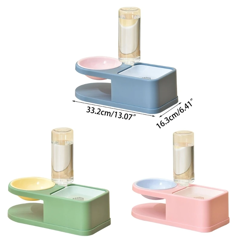 2 in1 Pet Tableware Dog Water Bowl Water Dispenser Set Elevated-Bowl Water Fountain