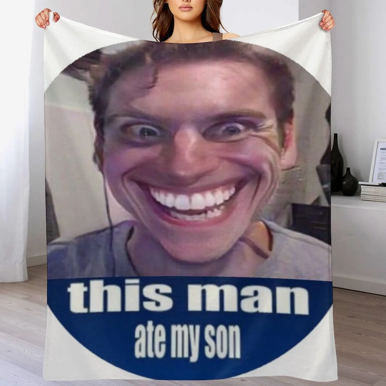 jerma ate my son Throw Blanket Warm Blankets Sofas Of Decoration Soft warm for winter Blankets