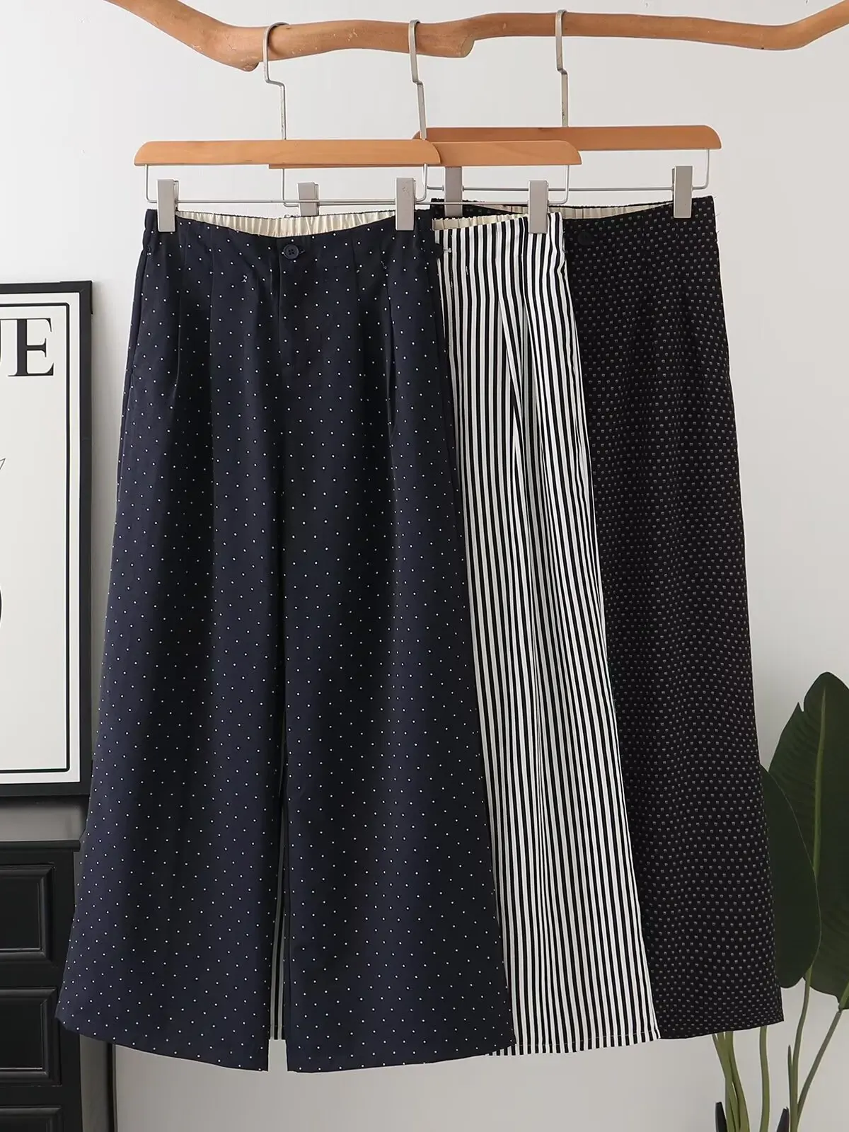 

Large Size Polka Dot Casual Pants Women's High Waist Loose Hip Covering Wide Leg Trendy Fashionable Autumn New Style