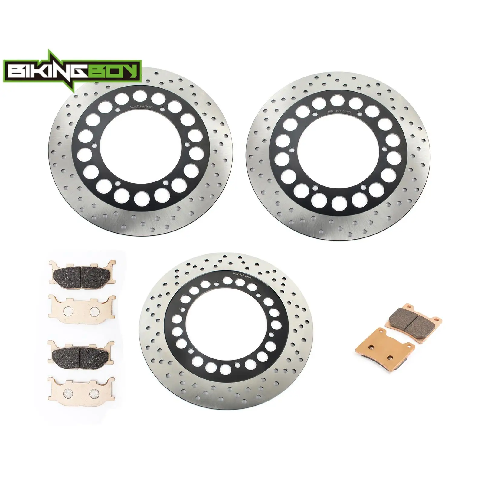 BIKINGBOY For XVS1100 Drag Star Custom 00-08 XVS 1100 A V-Star Classic 04 05 06 07 08 Front Rear Brake Discs Disks Rotors Pads