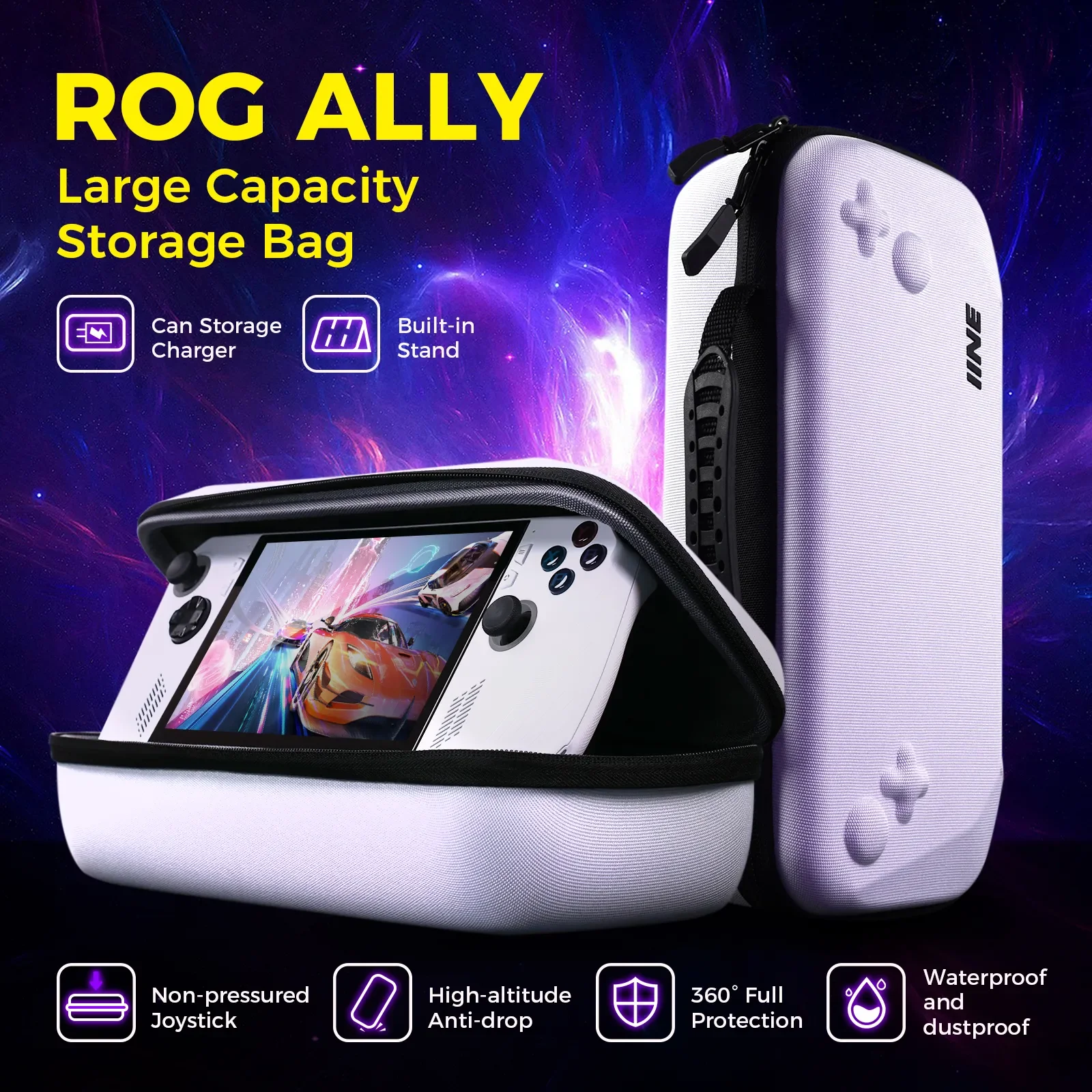 IINE NEW ROG Ally Storage Bag Compitable with ROG Ally Gaming Handheld and accessories Hard Case for Travel and Storage