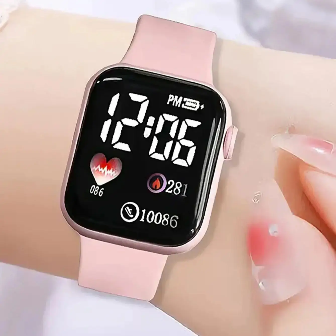 Square Silicone Watch Non-Smartwatch Butterfly Decorations Set Birthday Gift without Packaging Box