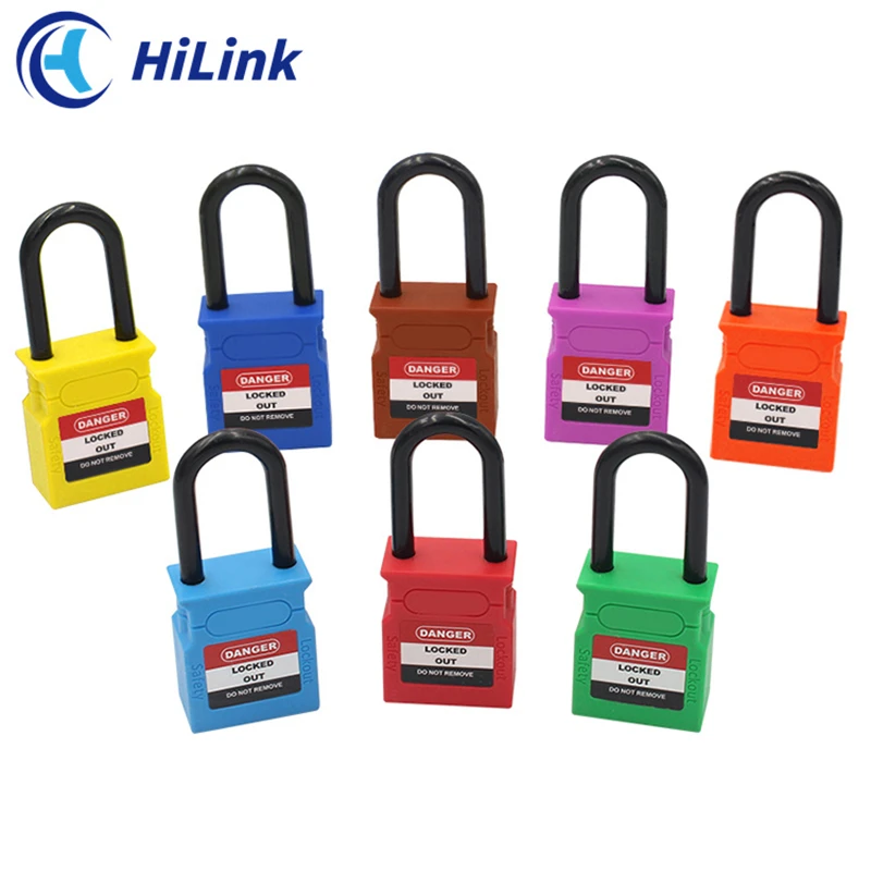 Upgrade Design Lock Body,High Security LOTO Lockout Device,38mm Nylon Shackle Safety Padlock With Master Key