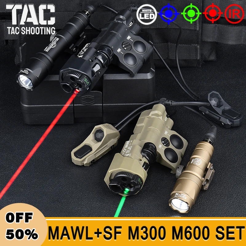 

Tactical Nylon MAWL Laser Red Green Blue IR Dot Sight IR Fill Light Surefir SF M300A M600C Flashlight AXON SF/2.5mm Plug Switch