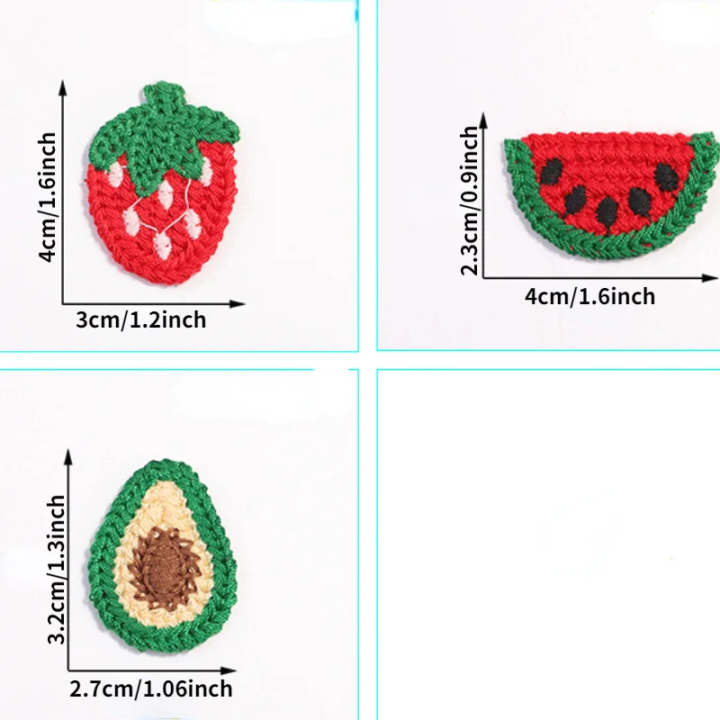 10PCS Lovely Fruit Embroidery Cloth Patch Lace Patch Hairpin Decorative Accessories Clothing Embroidery Decal DIY Color Fruit