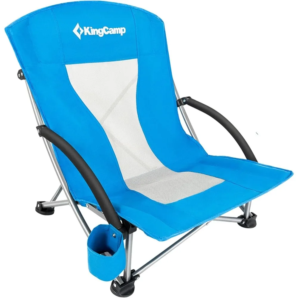 

Low Beach Chairs, Portable Folding Chair for Adults Extra Wide Ergonomic High Back Seat 300lbs Heavy Duty Lightweight Oversized