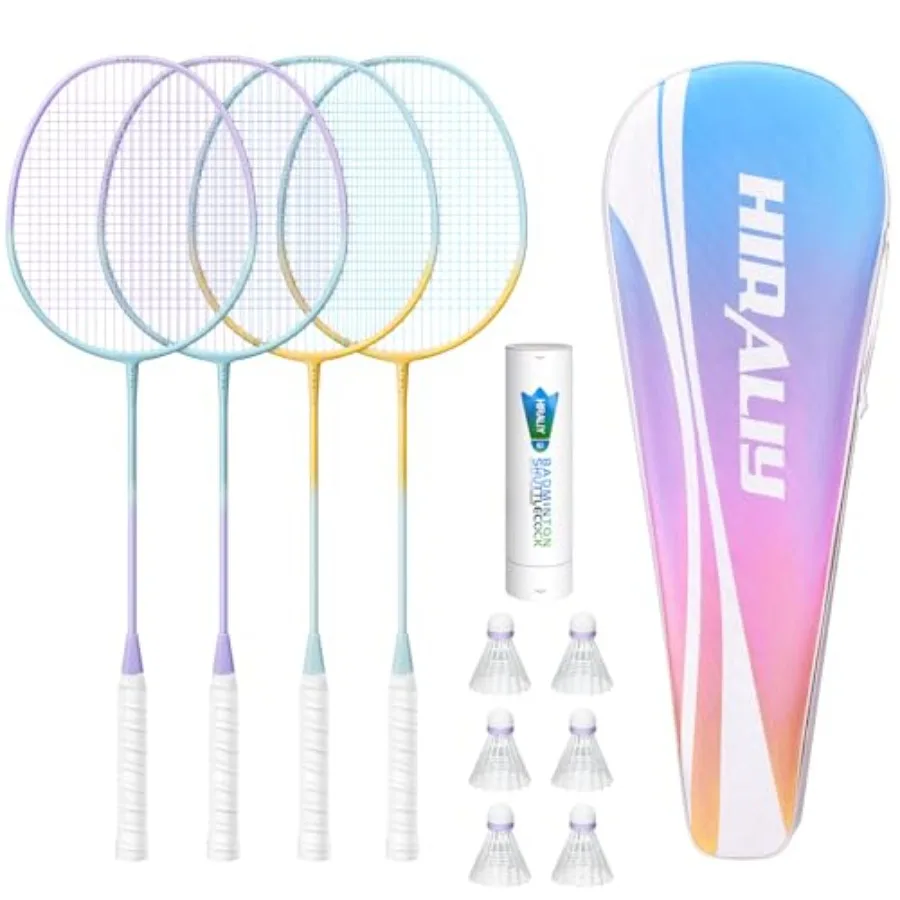 

Badminton Rackets Set for Backyards, Badminton Set, Includ 2/4 Rackets, 6/12 Birdies, 1 Carrying Bag, Outdoor Game for Adult Fa