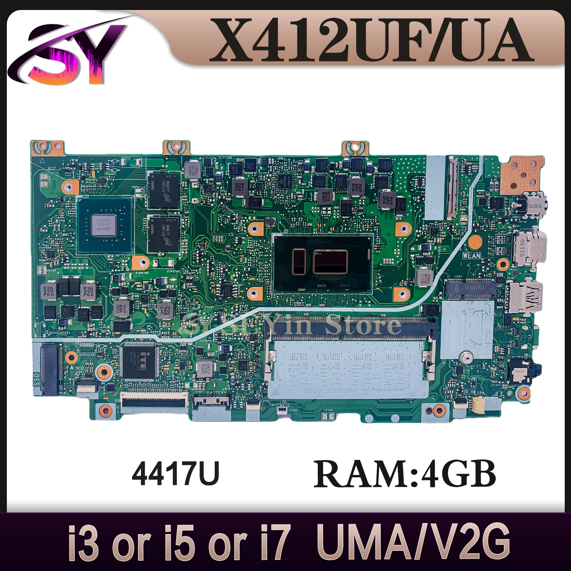 Mainboard For ASUS X412UF For ASUS X412UA X412U X412UB F412U J412U A412U Laptop Motherboard I5 I7 7th/8th Gen 4G/RAM