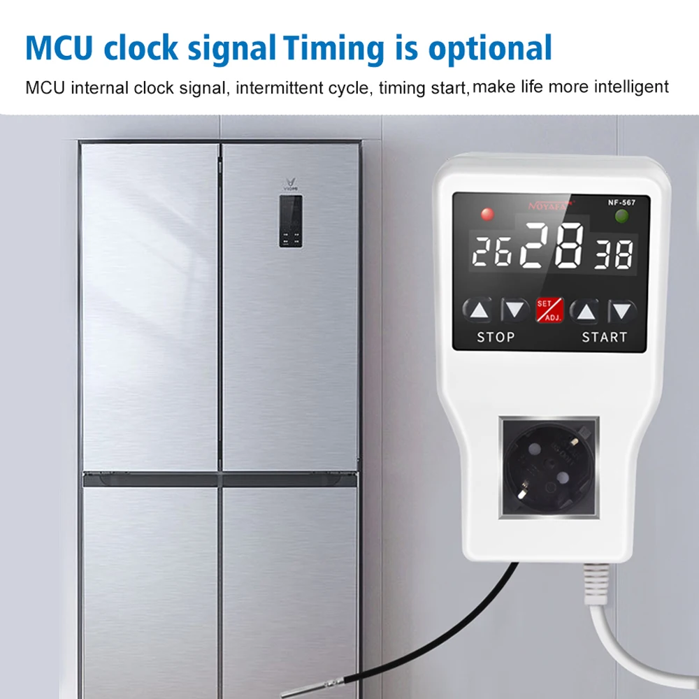 NOYAFA التبديل متحكم في درجة الحرارة NF-567 شاشة ديجيتال ذكي وحدة تحكم أوتوماتيكية بالكامل التحقيق مقبس درجة الحرارة