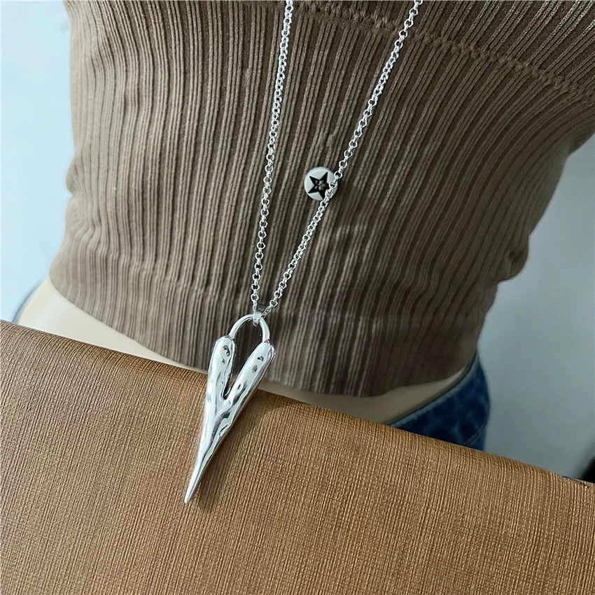 Anslow European Style Jewelry Hollow Out Heart Design Heart Pendant Long Necklace Party Charms Gifts Wholesale Gift LOW0144AN