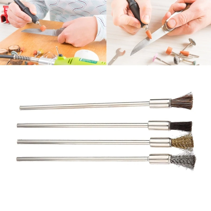 Brass Brush Steel Wire Wheels Brushes Drill Rotary Tools Metal Rust Removal Brush Set For Engraver Polishing Accessories