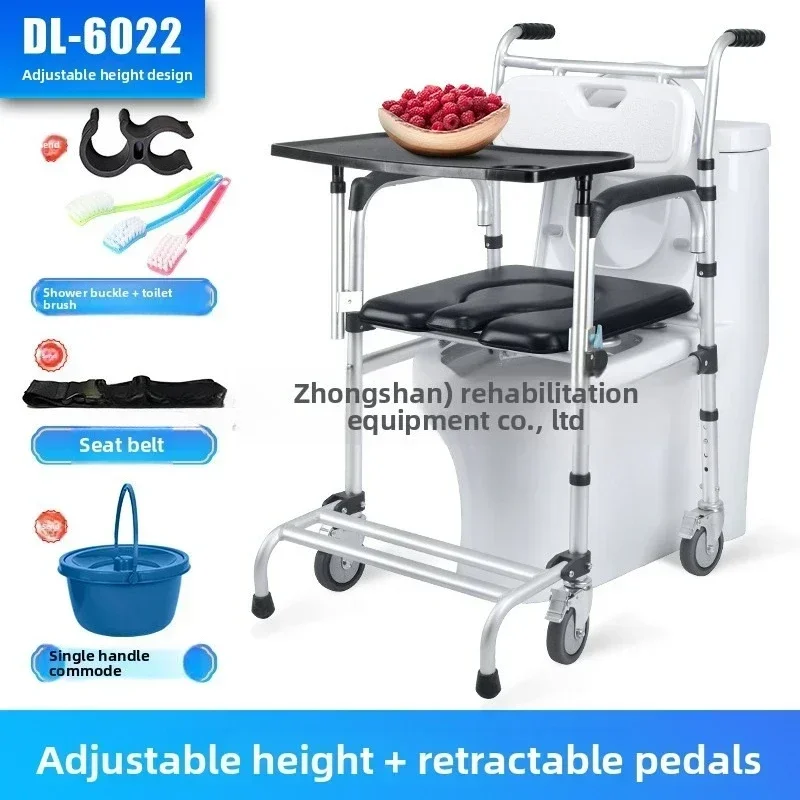 Multi-functional Solid Liftable toilet chair Bath shower shower chair Wheeled seat Squat toilet chair