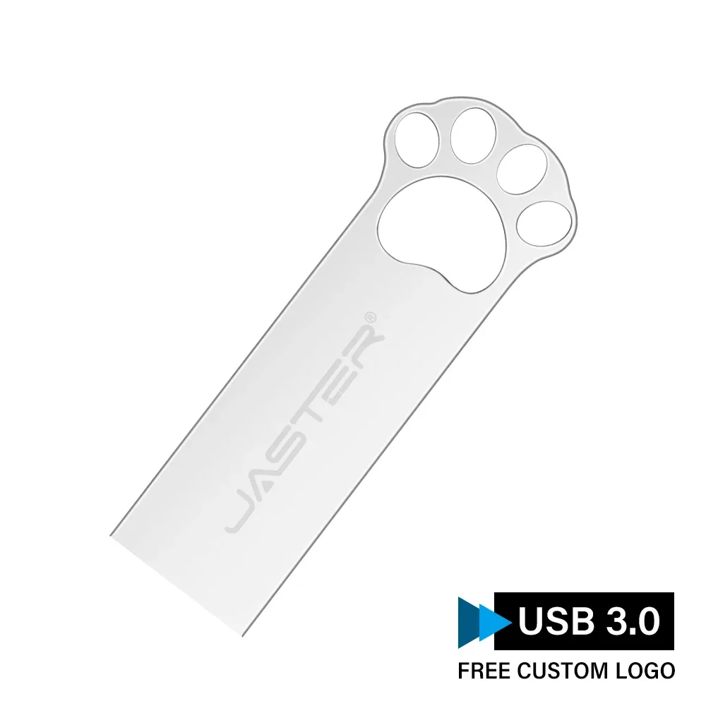 USB3.0 Free Custom Logo USB 3.0 Flash Drive 128GB Bear Claw Memory Stick Mini Metal Pen Drive 64GB Key Chain Pendrive 32GB 16GB