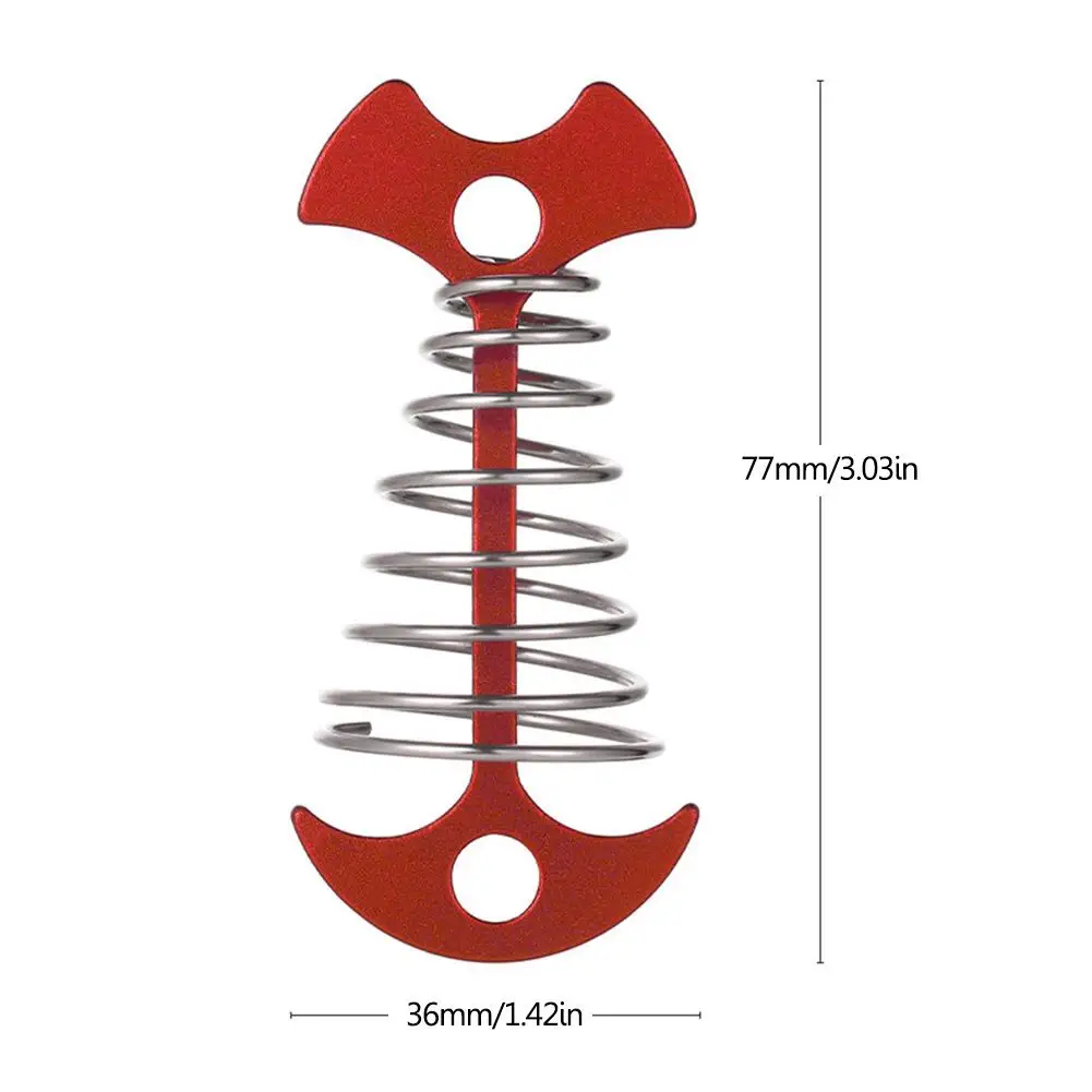 

Camping Fishbone Ground Nail Portable Spring Hook Wind Rope Buckle (Red)