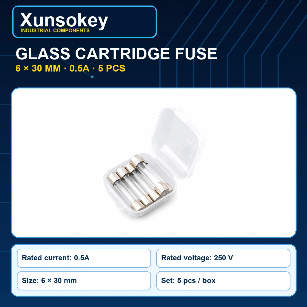 6*30mm Glass Tube Fuse, 0.5A 1A 2A 3A 4A 5A 6A 6.3A 7A 8A 9A 10A 12A 15A 20A 30A , Fuse Link