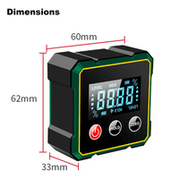 360° Digital Angle Gauge Magnetic with Laser Level Measurable High Precision Digital Display Angle Gauge Inclinometer Leveling