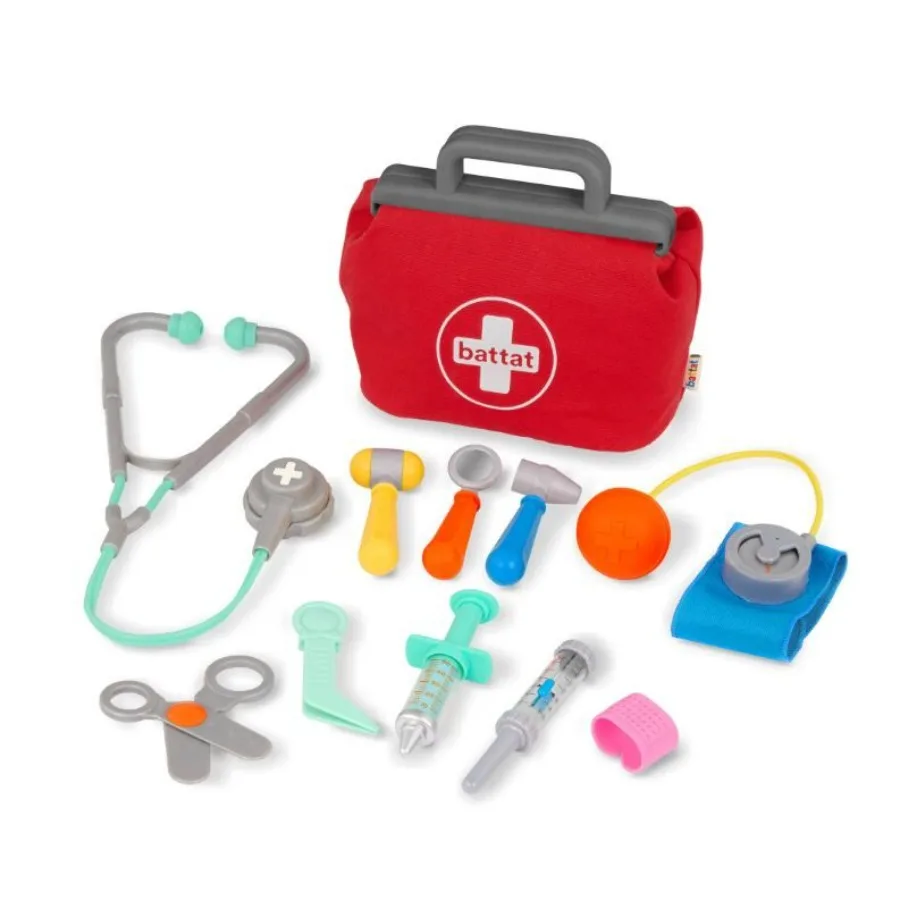 

Battat Mini Medic Doctor Plastic Play Set with 10pcs and Storage Bag Toddler and Preschool Toys