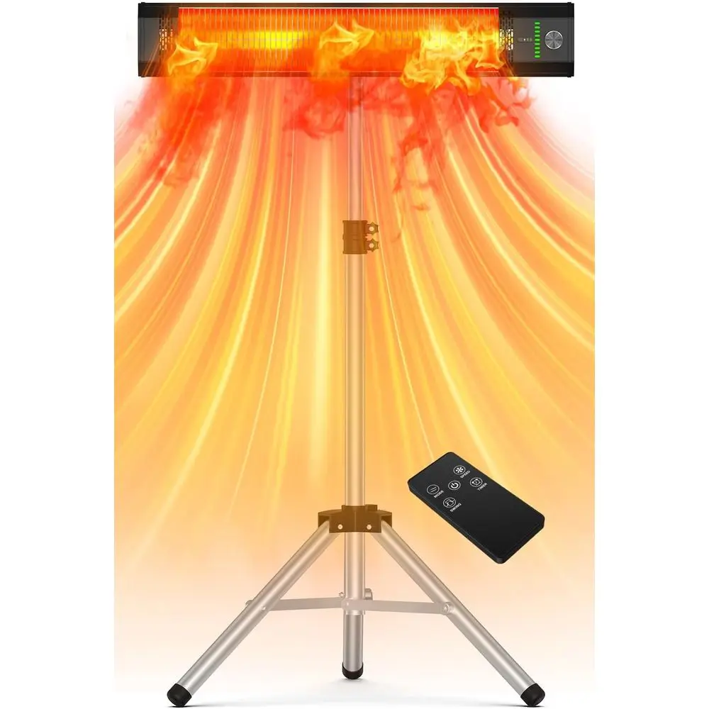 

1500W Outdoor Patio Heater with 9 Adjustable Heat Settings, IP65 Water-Resistant, 9-Hour Timer, and 25FT Remote Control for Home