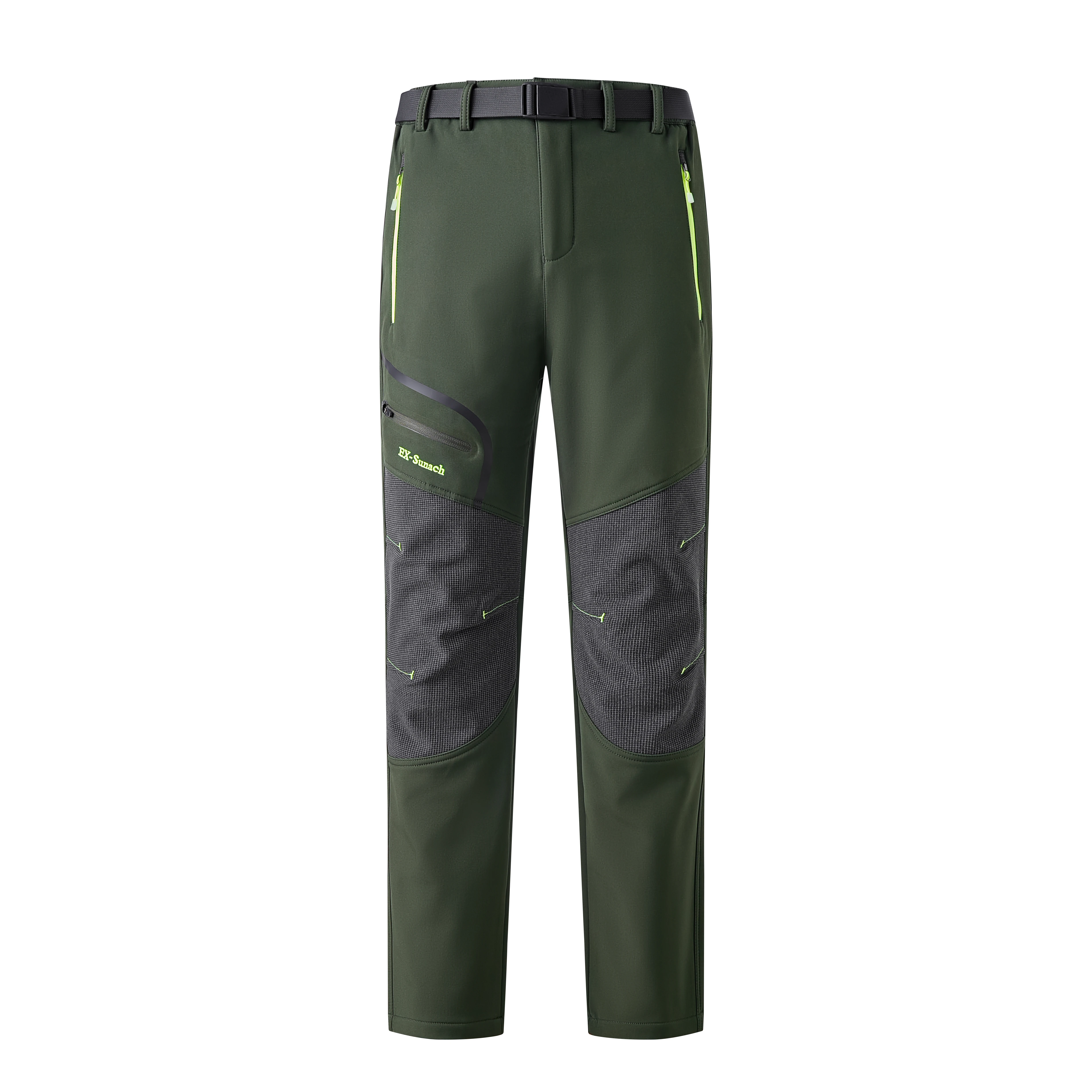 Men's Warm Fleece Pants, Waterproof Outdoor Work Pants, Winter Thickened Hiking Pants, Wear-Resistant Windproof Camping Pants, Large Size Softshell Pants