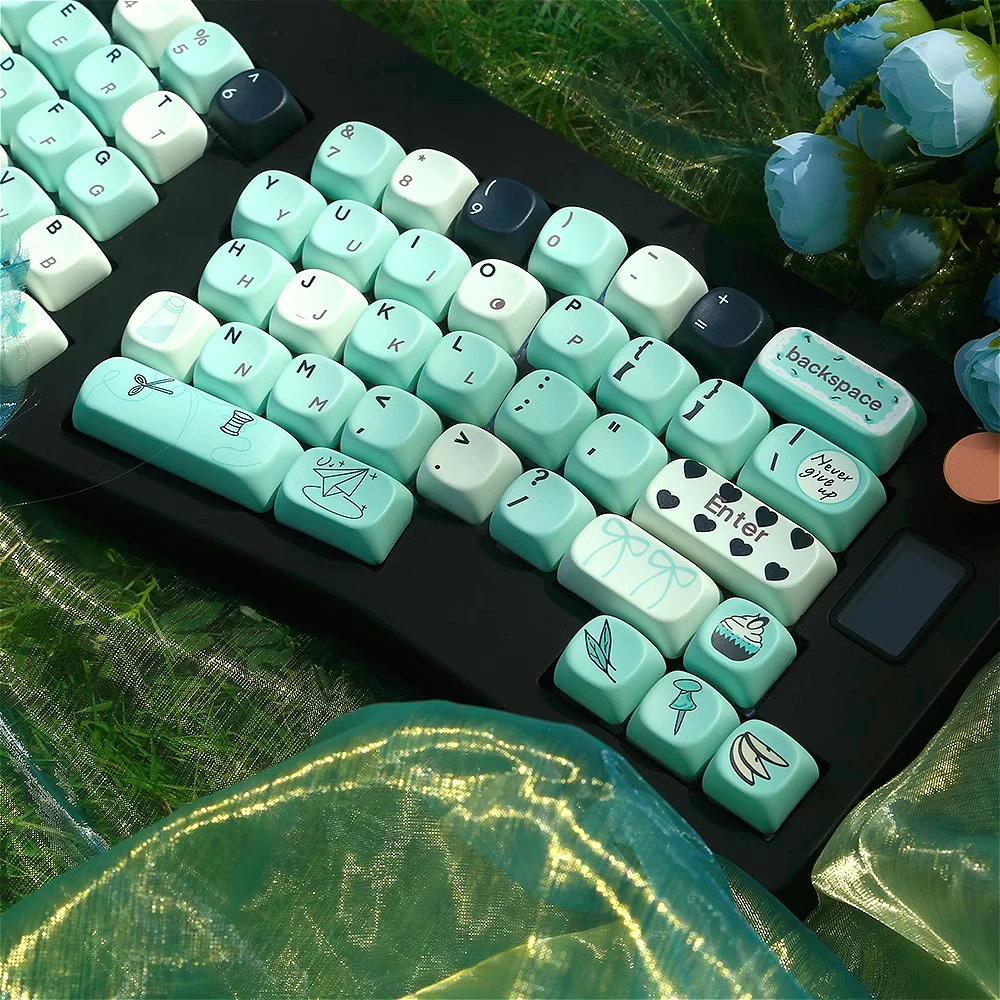 

Magic summer · mint green PBT hot sublimation keycap, round MOA customized mechanical keyboard ins small and fresh wind