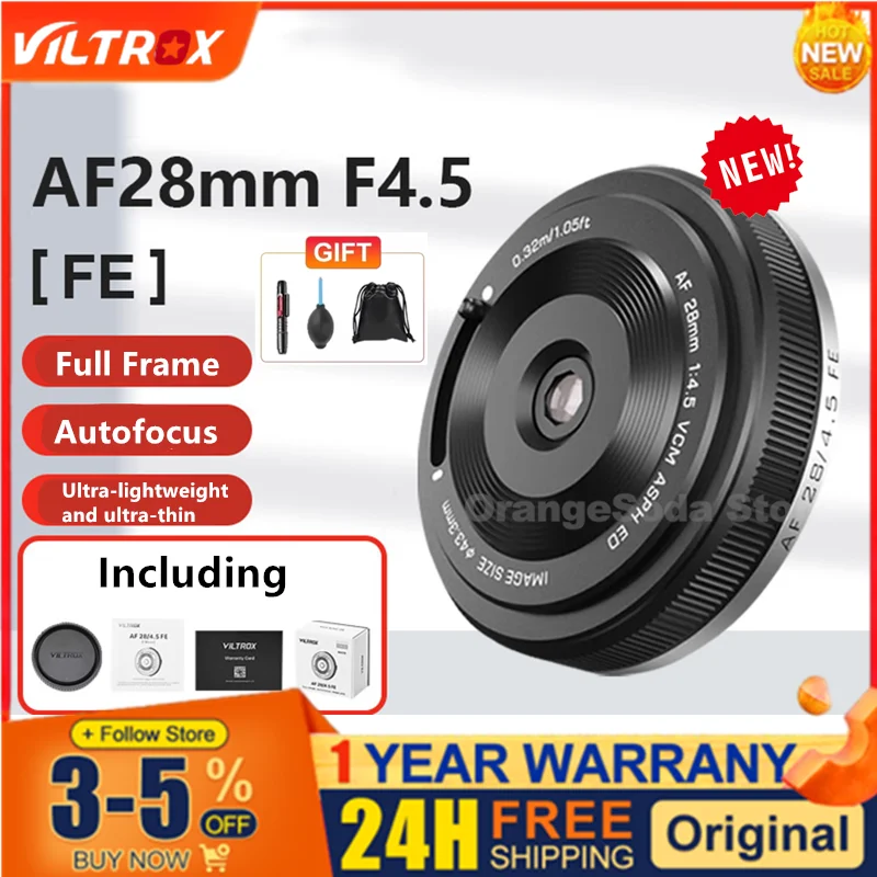 Viltrox AF 28mm F4.5 FF Cameras Lens Full Frame Auto Focus Lens For Sony FE Series Cameras like For Sony zve10 A6000