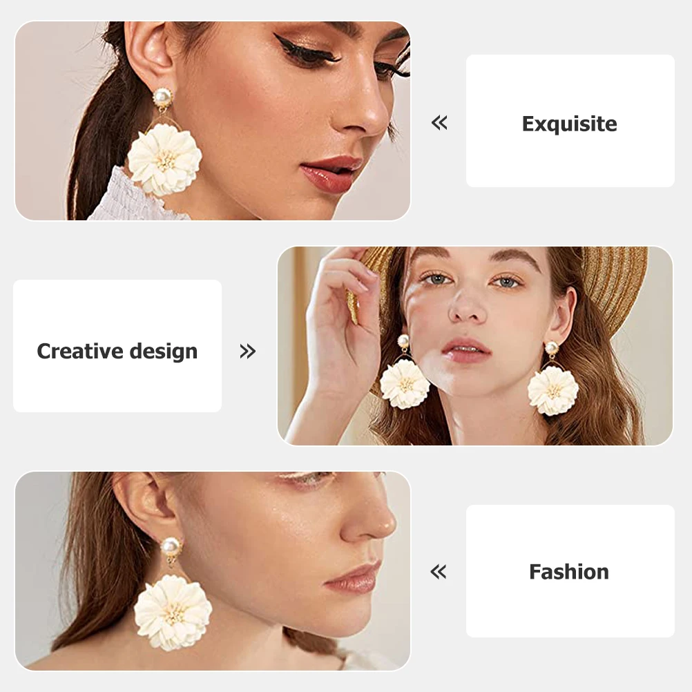 Orecchini a fiore in tessuto Statementearrings pendenti per donna pendenti floreali con perle