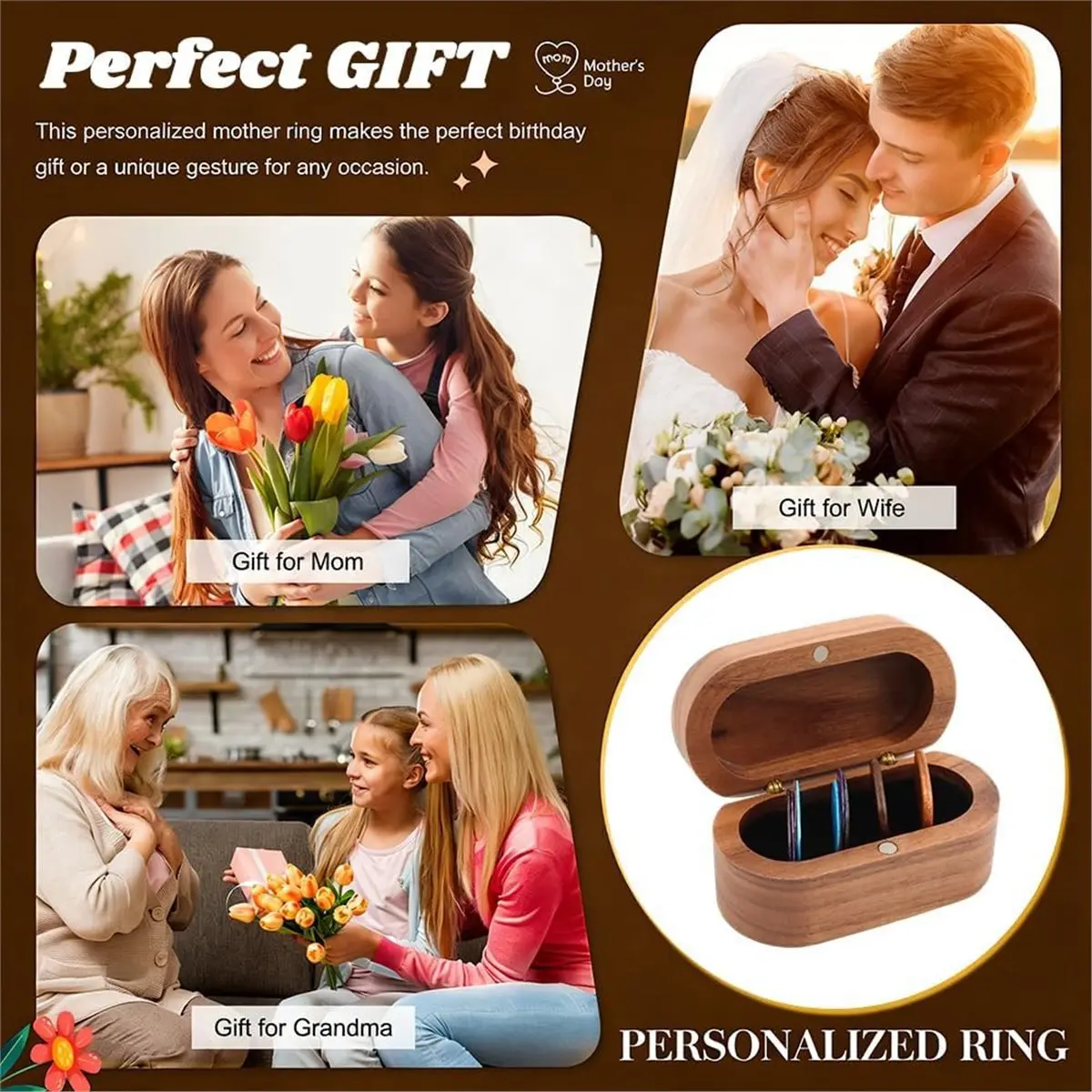 (AD10) Walnut Guitar Pick Case, Wooden Guitar Pick Case, Wooden Jewelry Organizers,Mini Jewelry Box, Guitars Gift