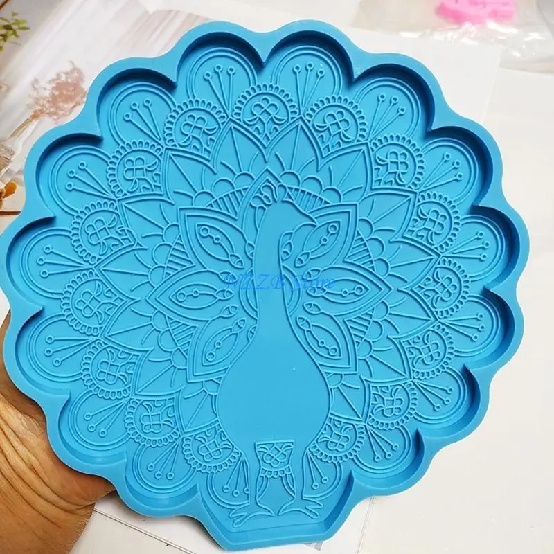 

T21F 2 Pcs Tea Table Molds Silicone Tray Molds Epoxy Casting Molds Jewelry Storage Decor Mould for DIY Craft