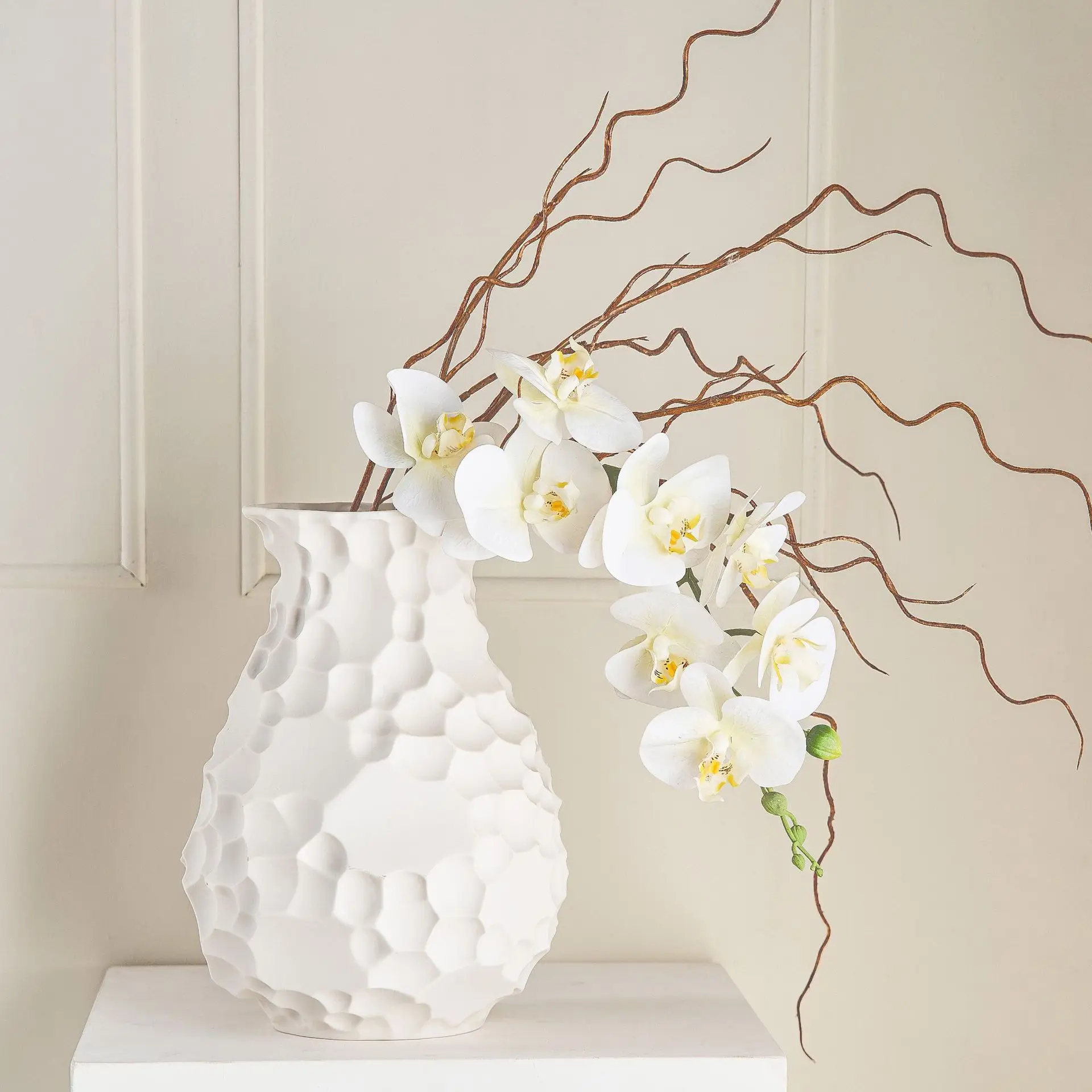 Ceramic Vase Geometric Slices Irregular Surfaces Flower Arrangement Accessories Terrarium Vases Home Decoration
