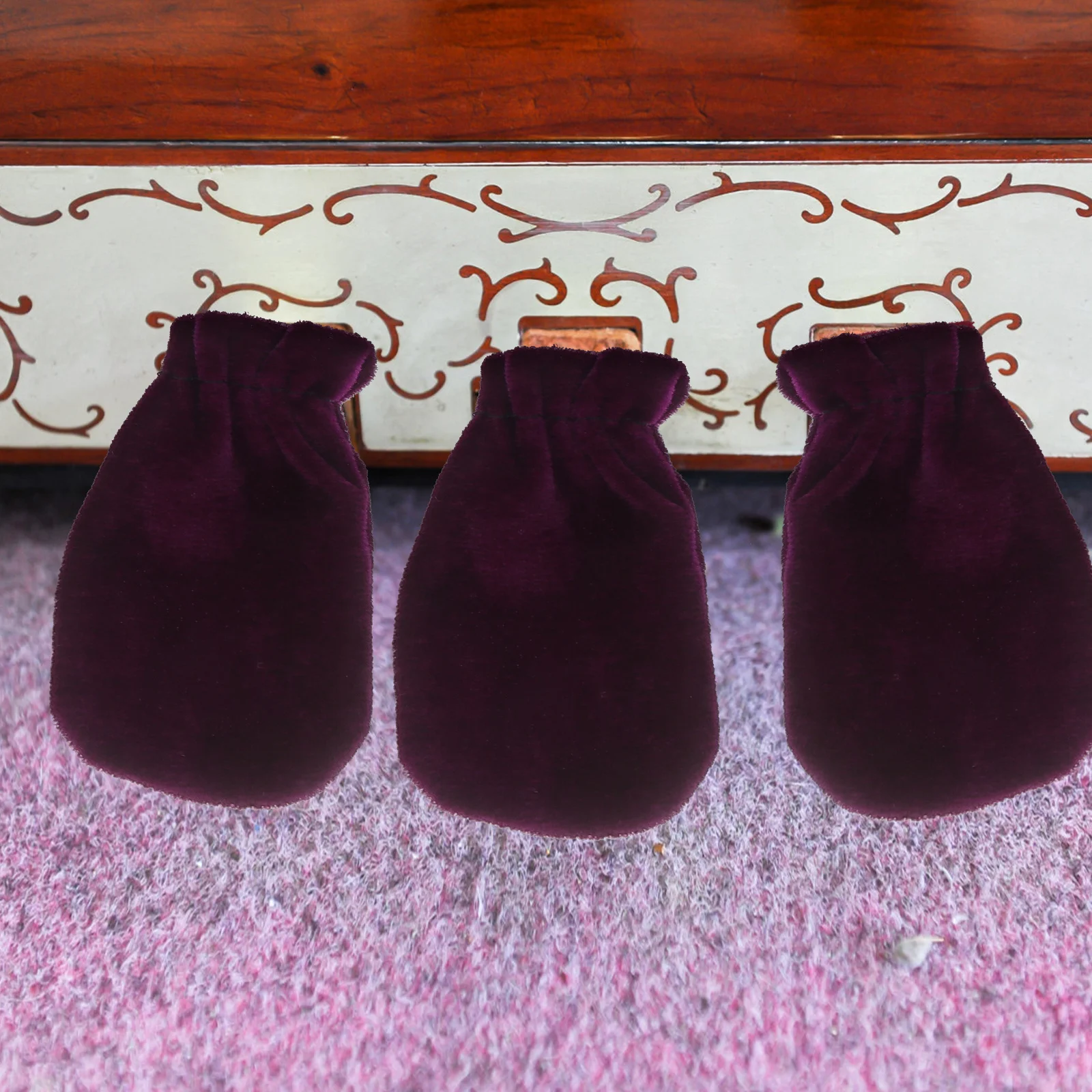 

2Sets Piano Pedal Covers Premium Material Scratch Resistant Dirt Repellent Elastic Band Fit Secure Non Slip for Keyboard