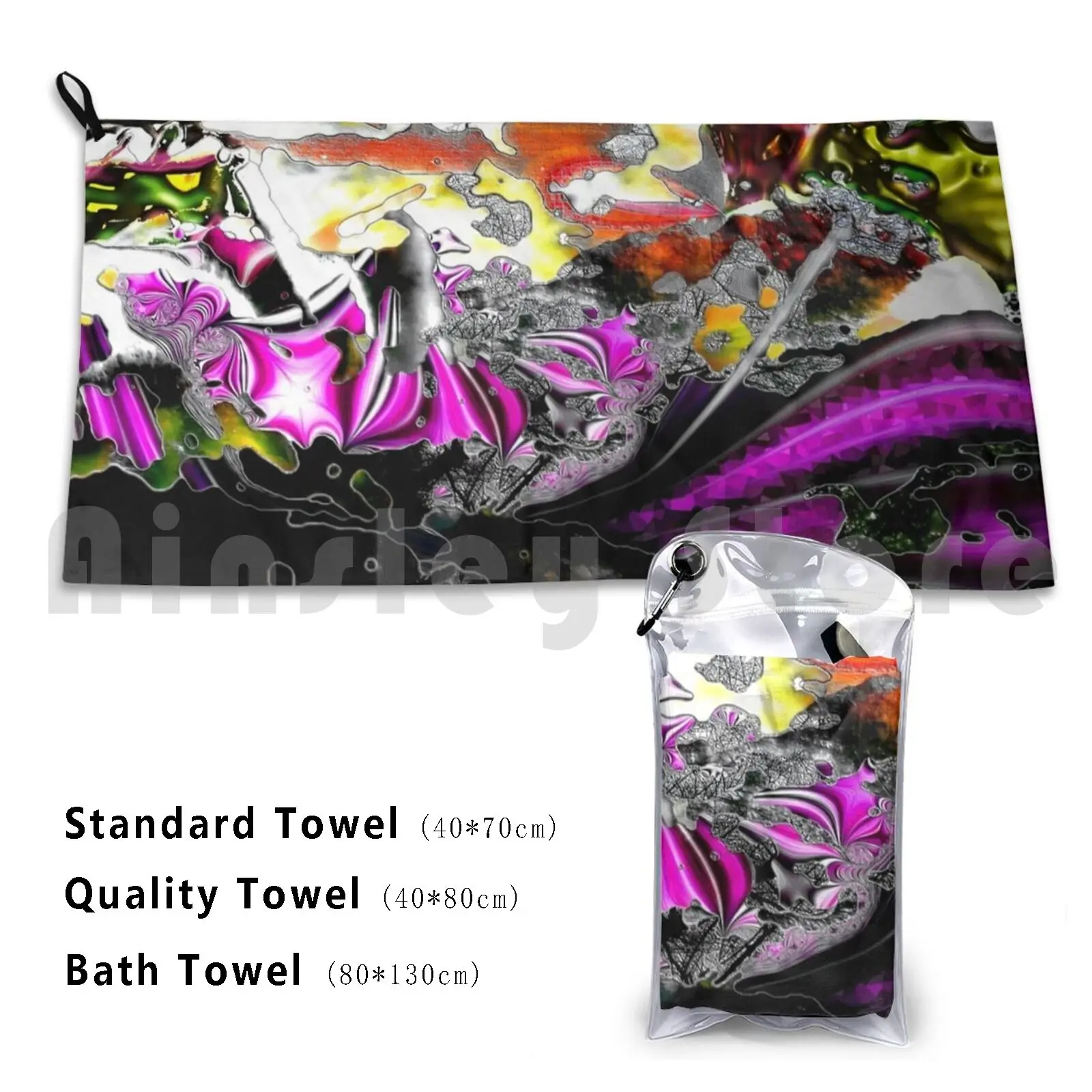 Kashmir Bath Towel Beach Cushion Gold Music Purple Fractal Led Manipulation Copper Psychedellic Kashmir