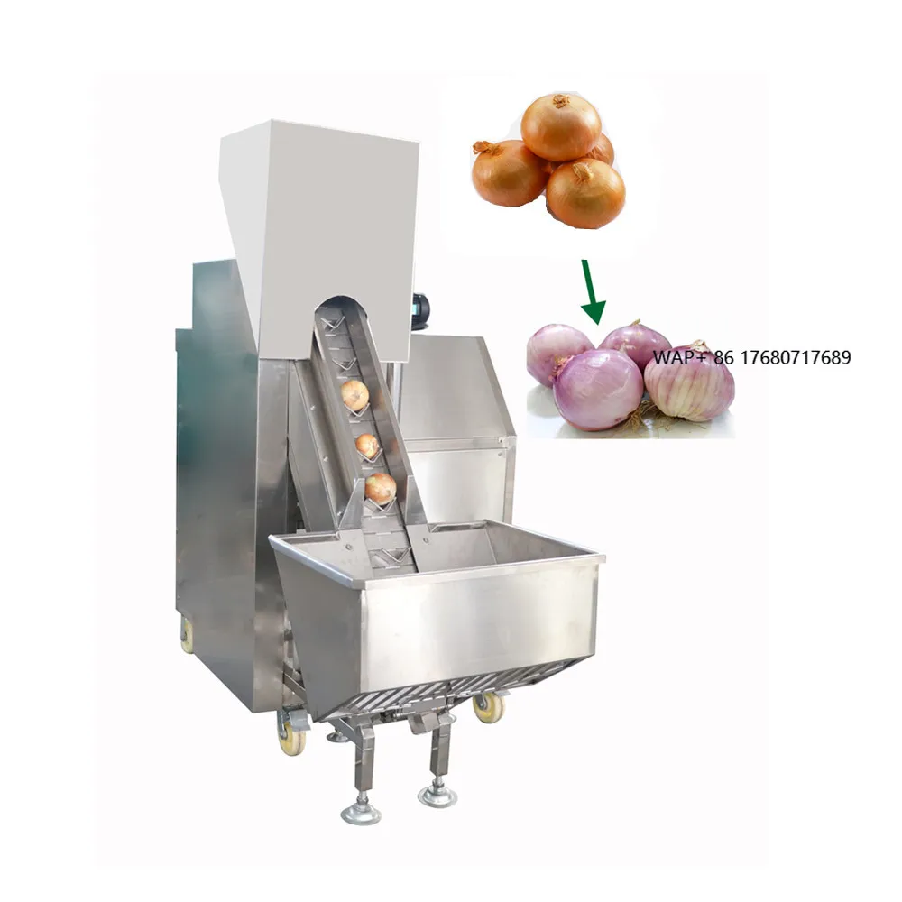 Automatic Industrial Onion Peeling and Root Cutting Machine Commercial  Peeler Top & Tail Roots Cutter Machinery Cheap Price