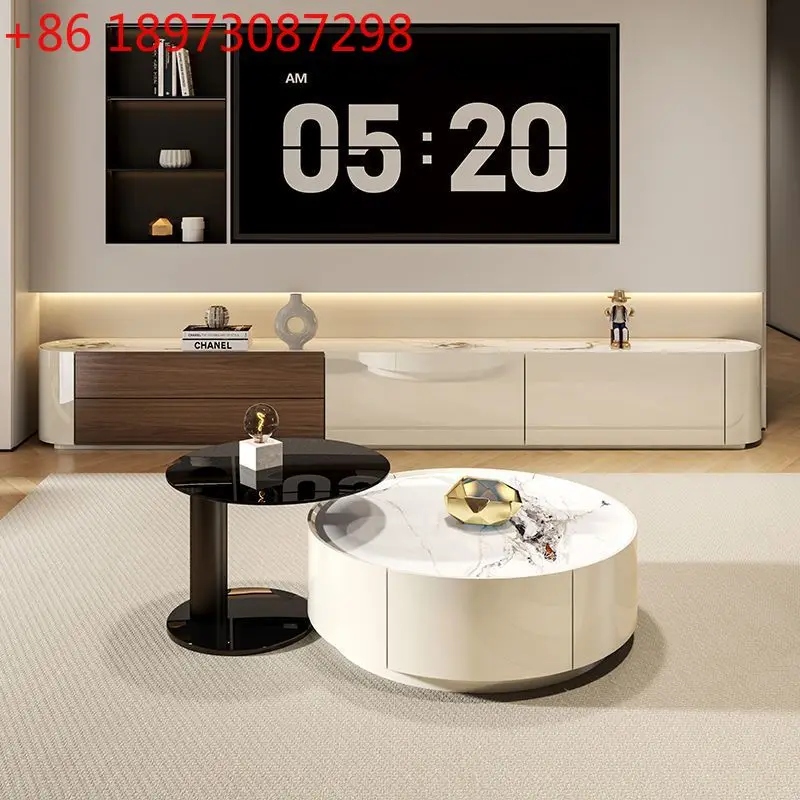 

Легкий роскошный шкаф для хранения телевизора, встроенный шкаф для телевизора от пола до потолка, комбинация журнального столика, современный и простой