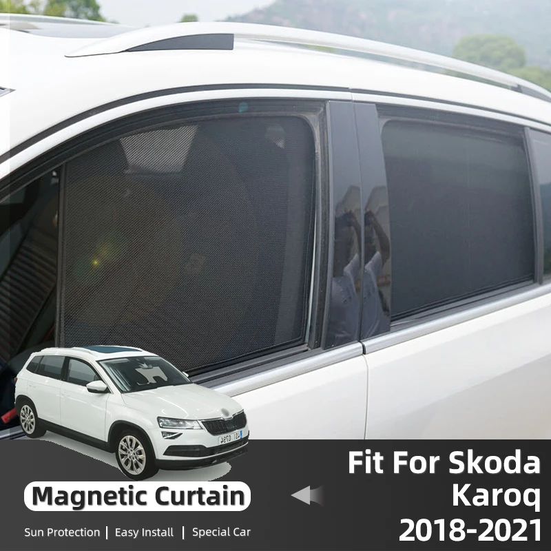 

For Skoda Karoq 2018-2023 Magnetic Sun Shade Car Sun Visor Front Windshield Curtains Summer Window Sunshade Auto Accesorries