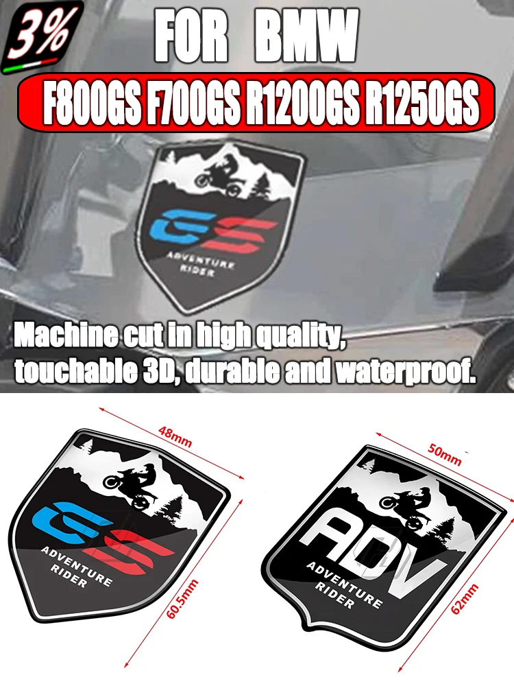 

3D Adventure Rider ADV GS Sticker for BMW F800GS F700GS R1200GS R1250GS Adventure Decals Sticker Sticker Reflective Decal