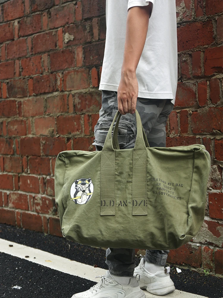 

Холщовая сумка-пилот Второй мировой войны в стиле ретро, большая сумка для инструментов, мужская винтажная дорожная сумка, мягкая сумка в стиле милитари, повседневная сумка