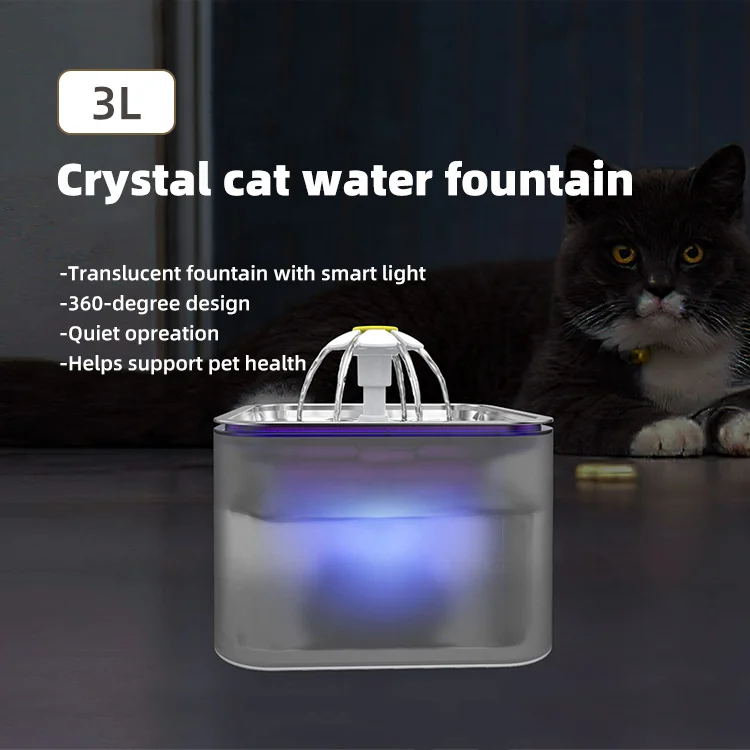 Petwant Automatic 3L Cat Water Dispenser Low Noise Silent Water Pump BPA-Free Stainless Steel Pet Drinking Fountain