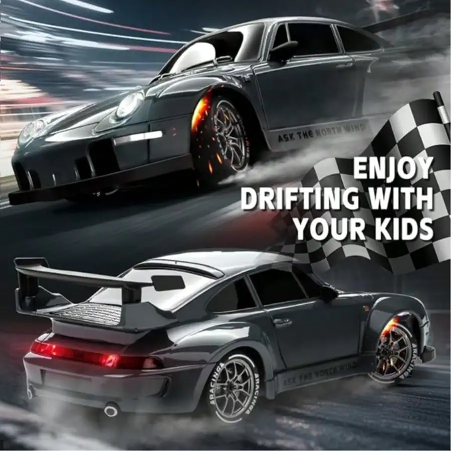 1:24 Scale RC Drift Car With Colorful LED Lights, High-Speed Remote Control Racing Toy Vehicle, Cool Toys For Men, Perfect Holiday Gift For Boys And Girls For Birthday, Christmas, Halloween